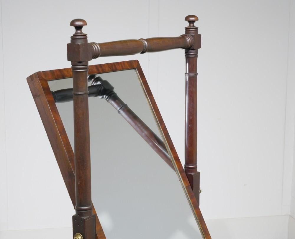 Early 19th Century Georgian Cheval Mirror Mahogany 1820 For Sale