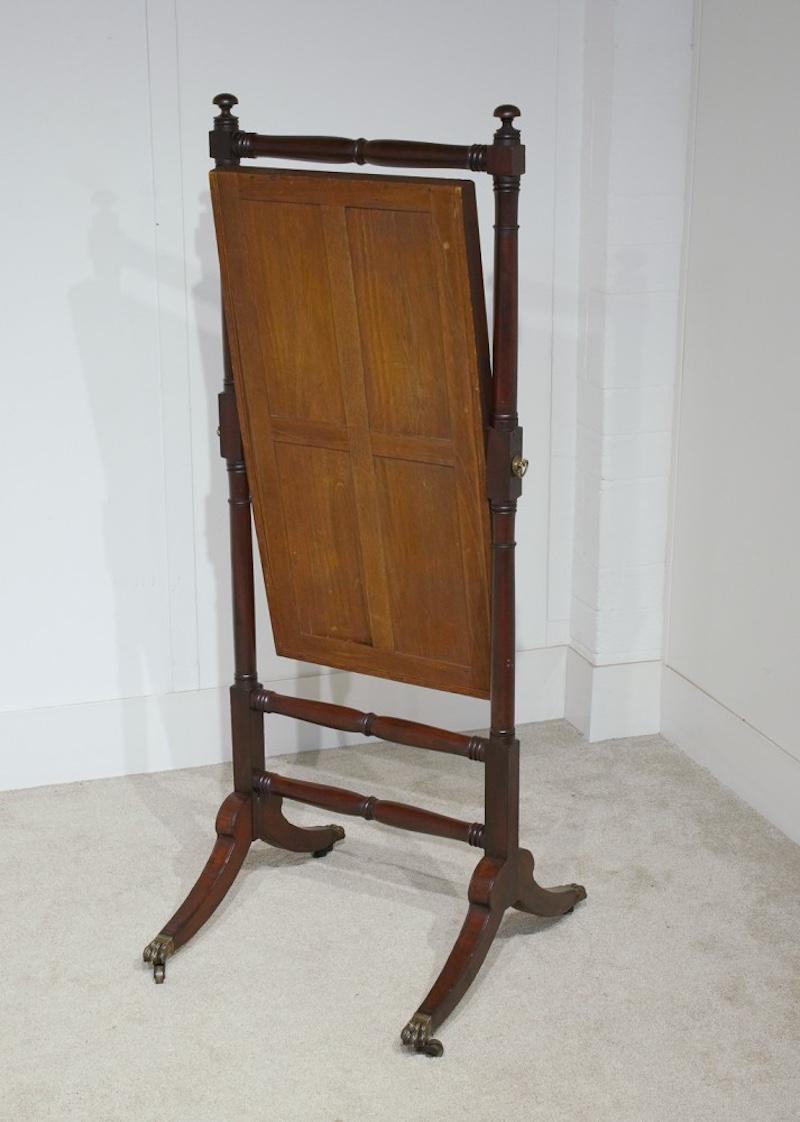 Georgian Cheval Mirror Mahogany 1820 For Sale 2