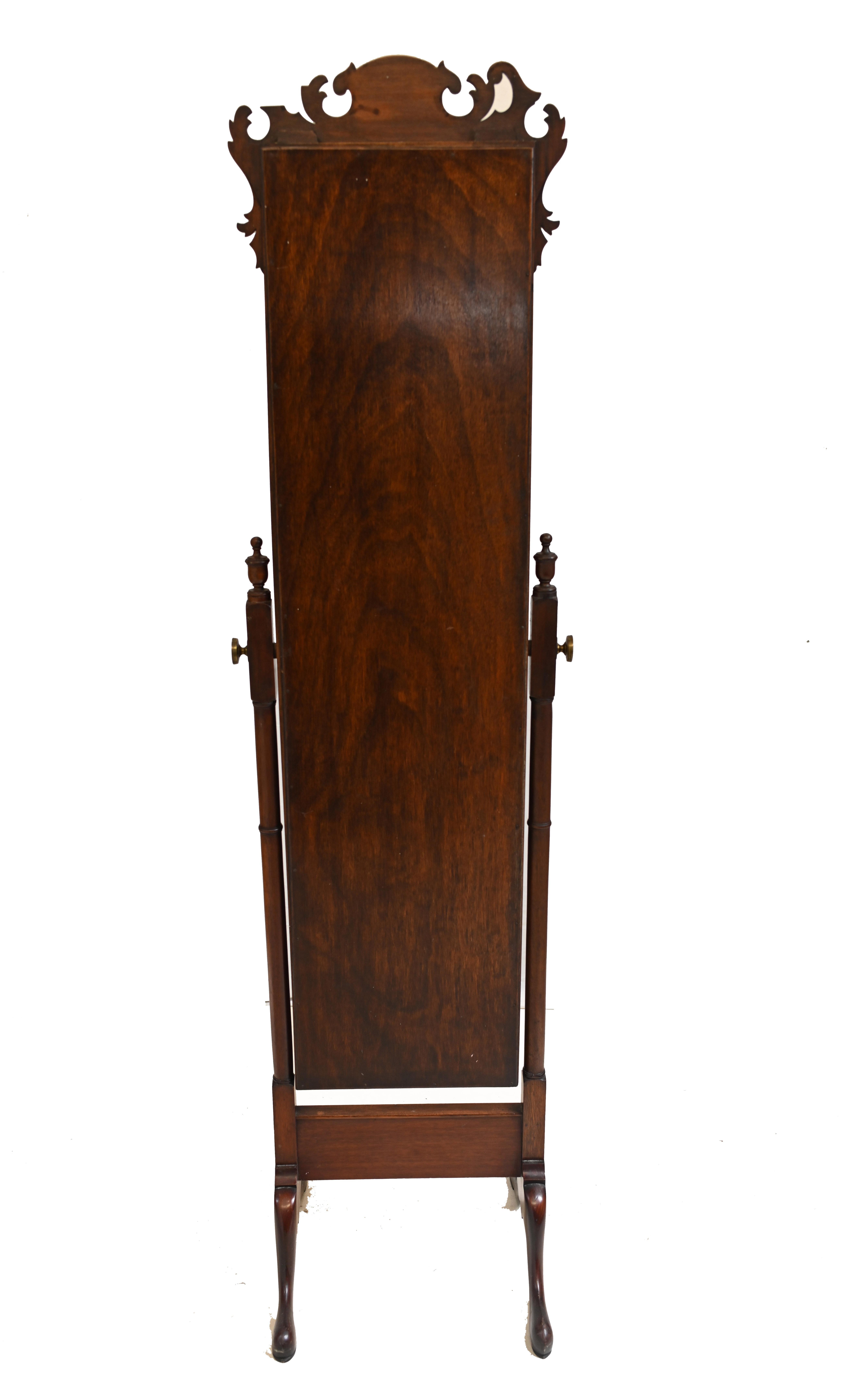 Georgian Cheval Mirror Swivel Mahogany, 1890 6