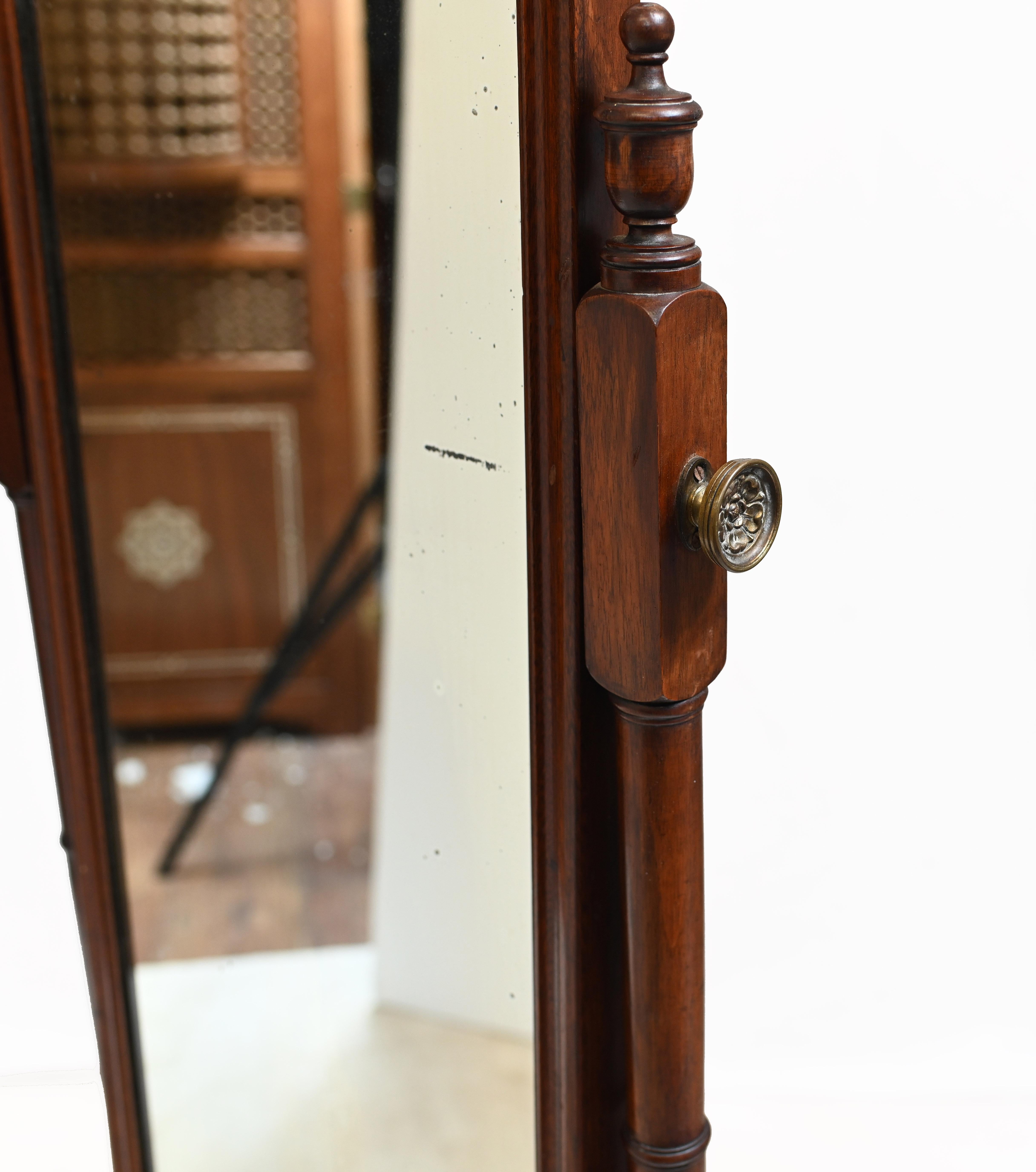 Georgian Cheval Mirror Swivel Mahogany, 1890 2