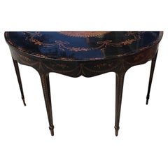 Georgian Chinoiserie Burton Ching Ltd Demilune Console Table