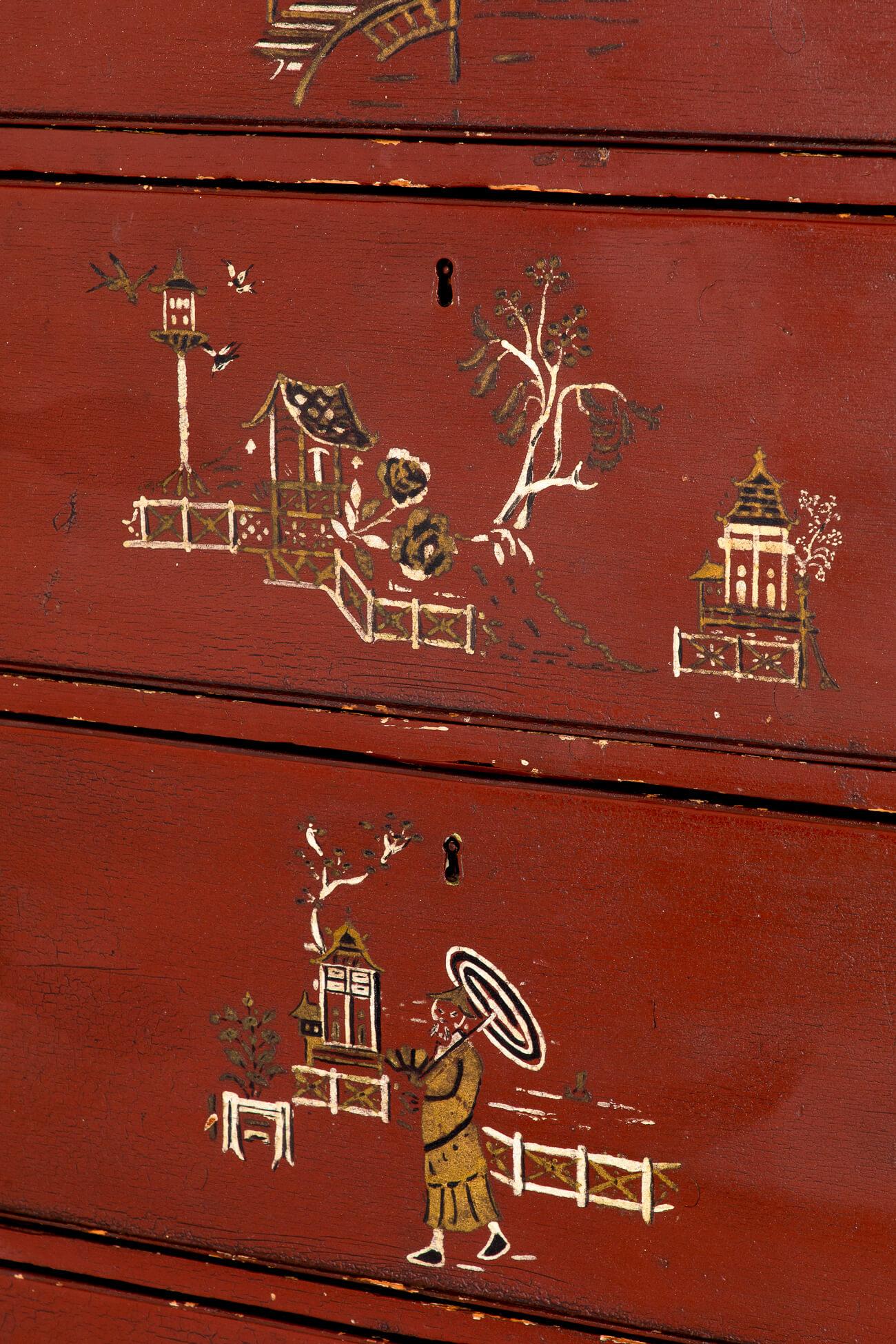 Pine Georgian Chinoiserie Chest For Sale
