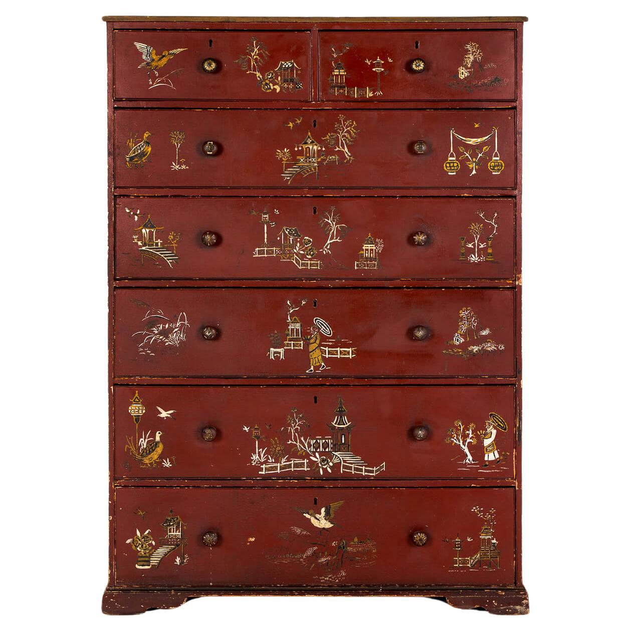 Georgian Chinoiserie Chest For Sale