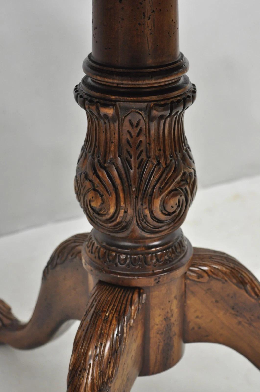 Georgian Chippendale Fretwork Gallery Round Mahogany Occasional Side Table For Sale 2