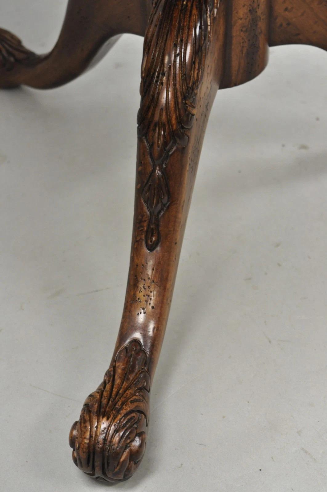 Georgian Chippendale Fretwork Gallery Round Mahogany Occasional Side Table For Sale 3