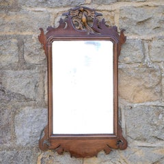 Georgian Chippendale Gilt Walnut Hoho Bird Fretwork Pier-glass Small Wall Mirror