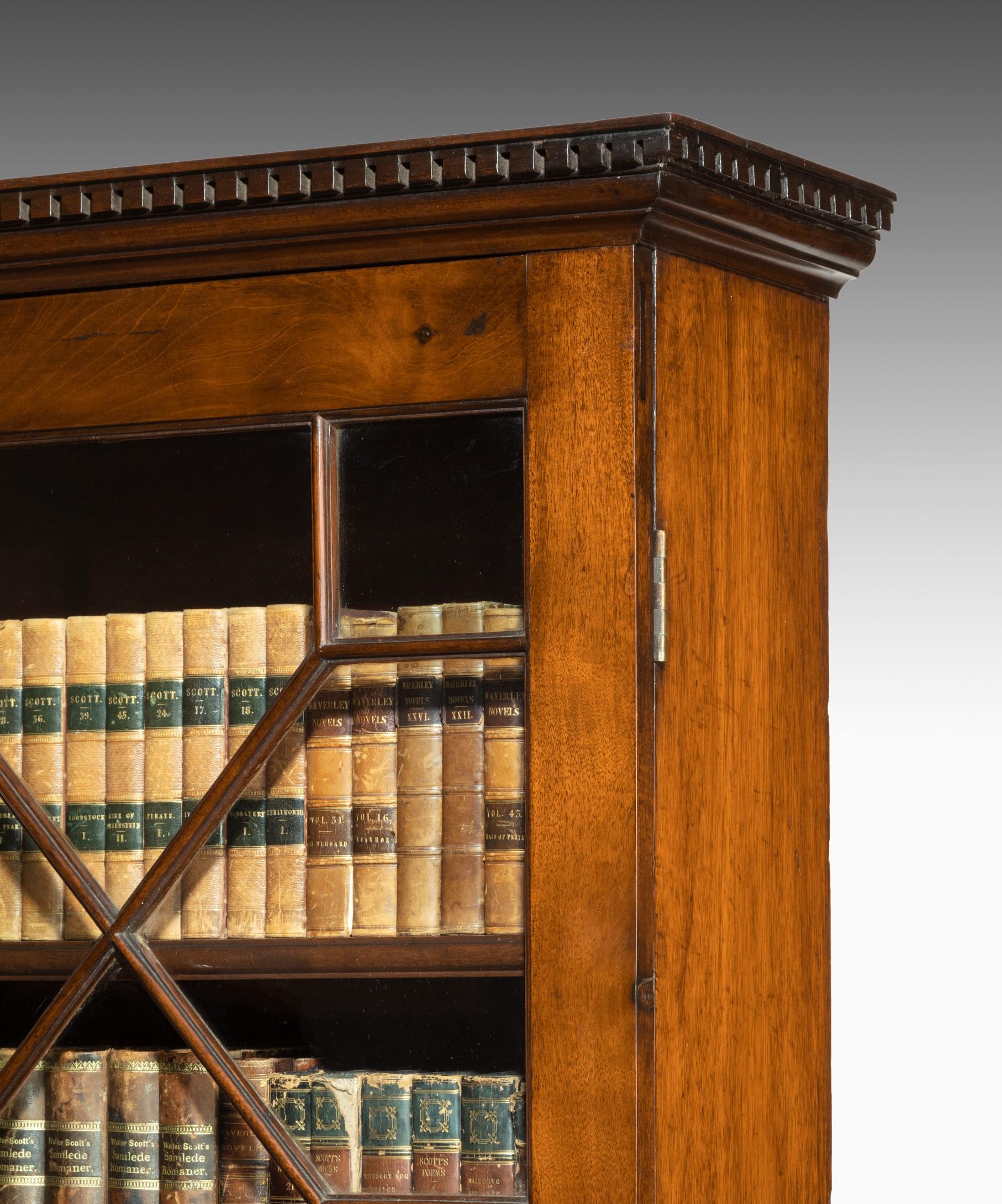 Mid-18th Century Georgian Chippendale Mahogany Cupboard Base Bookcase