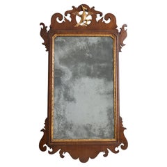 Georgian Chippendale Mahogany Fretwork Pier Wall Mirror Gilt Ho-Ho Bird c.1760 Georgian Chippendale Mahogany Fretwork Pier Wall Mirror Gilt Ho-Ho Bird c.1760