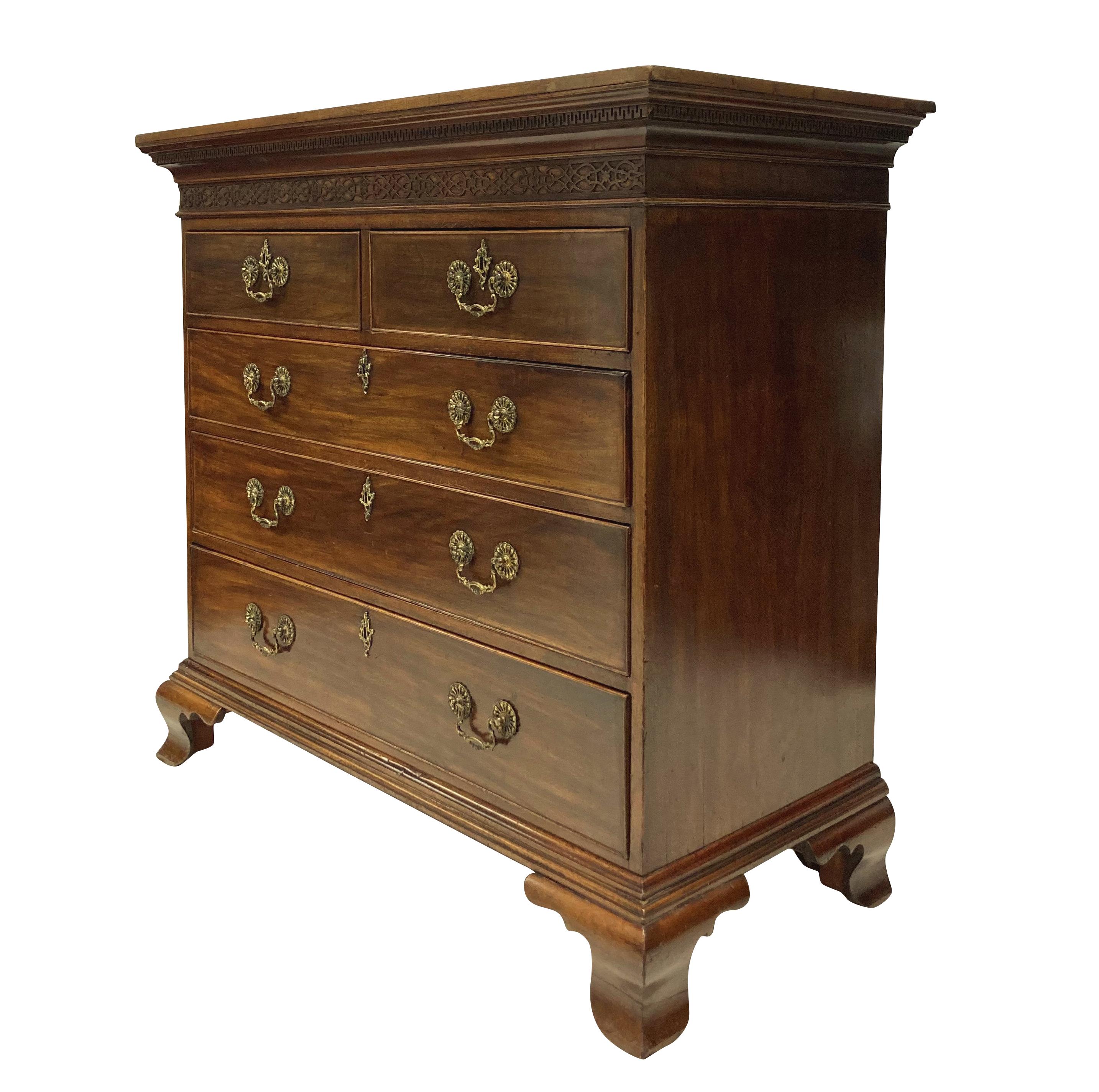 Late 18th Century Georgian Chippendale Period Chest of Drawers For Sale