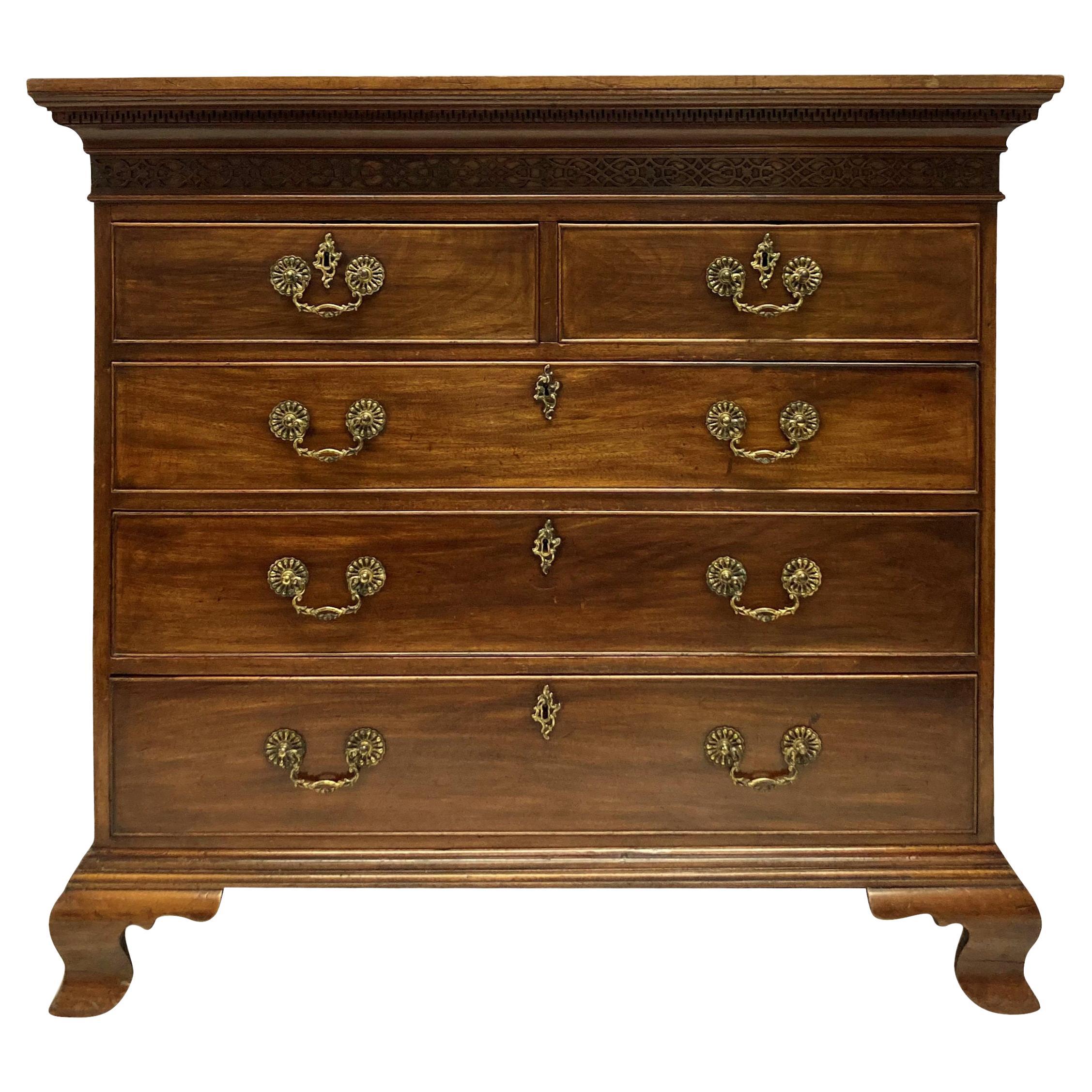 Georgian Chippendale Period Chest of Drawers For Sale