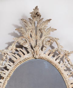 Georgian Chippendale Period Painted Oval Mirror
