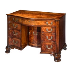 Georgian Chippendale Serpentine Kneehole Desk or Chest of Drawers, 18th Century