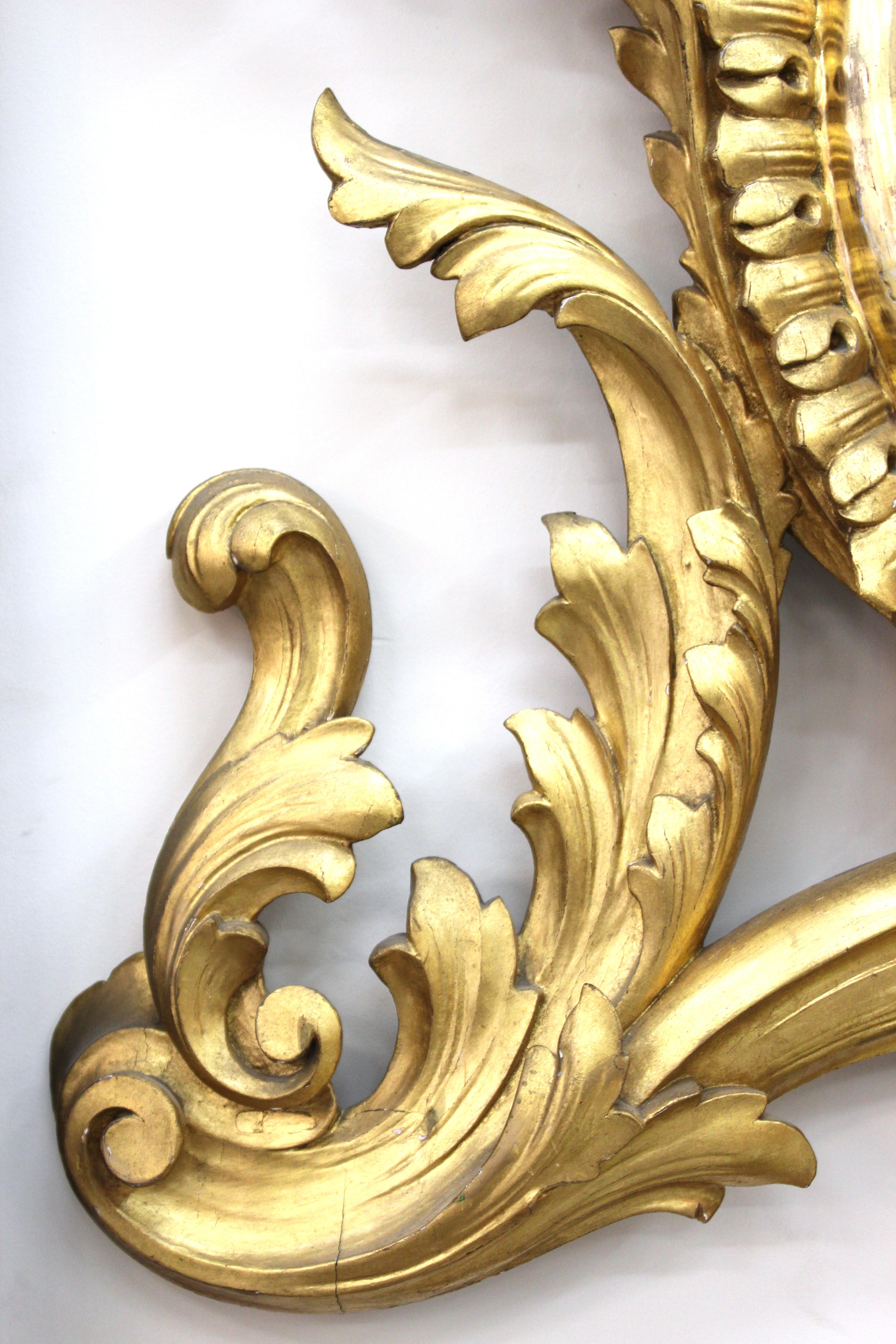Georgian Chippendale Style Giltwood Carved Mantel Mirror with Ho Ho Birds 4
