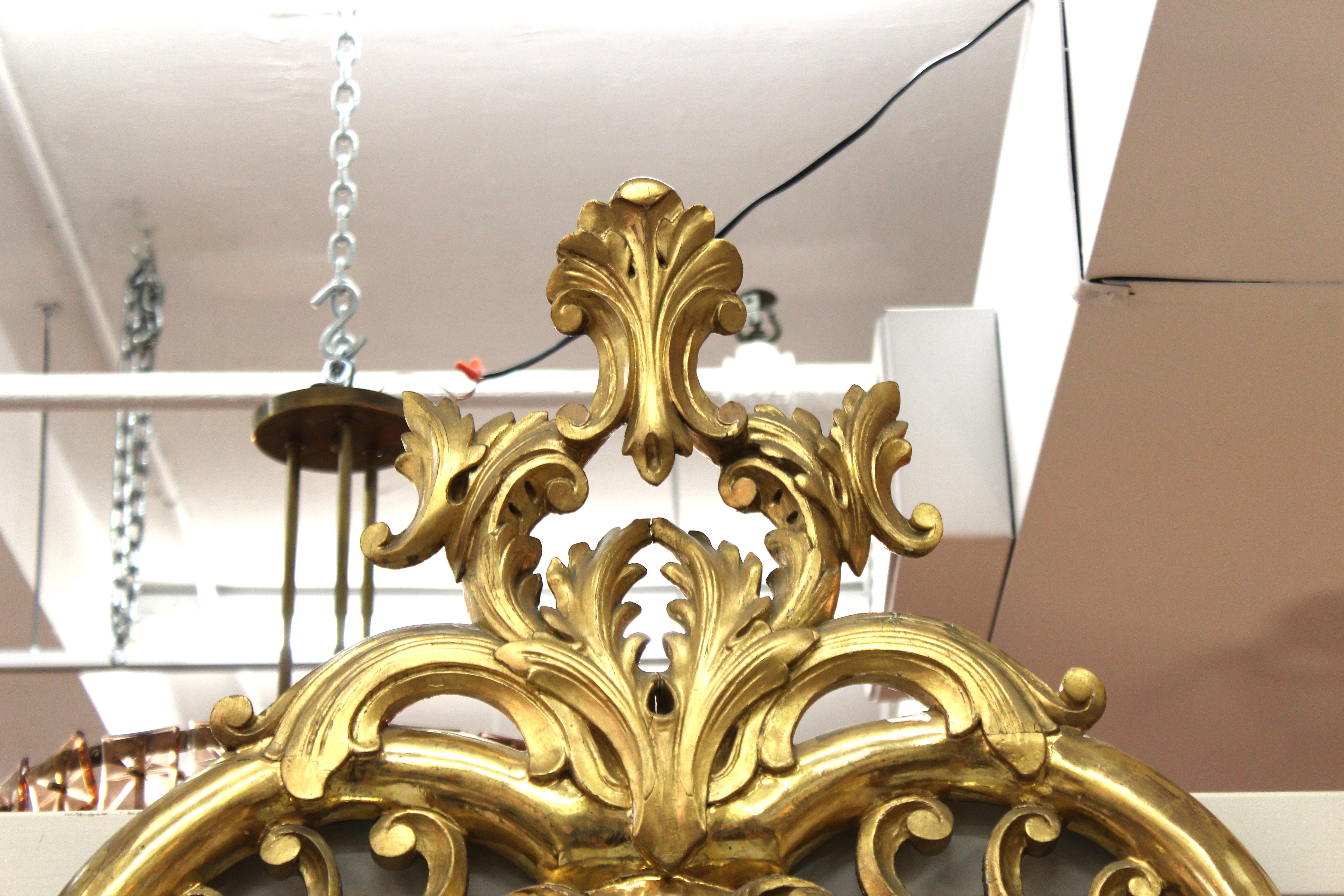 19th Century Georgian Chippendale Style Giltwood Carved Mantel Mirror with Ho Ho Birds