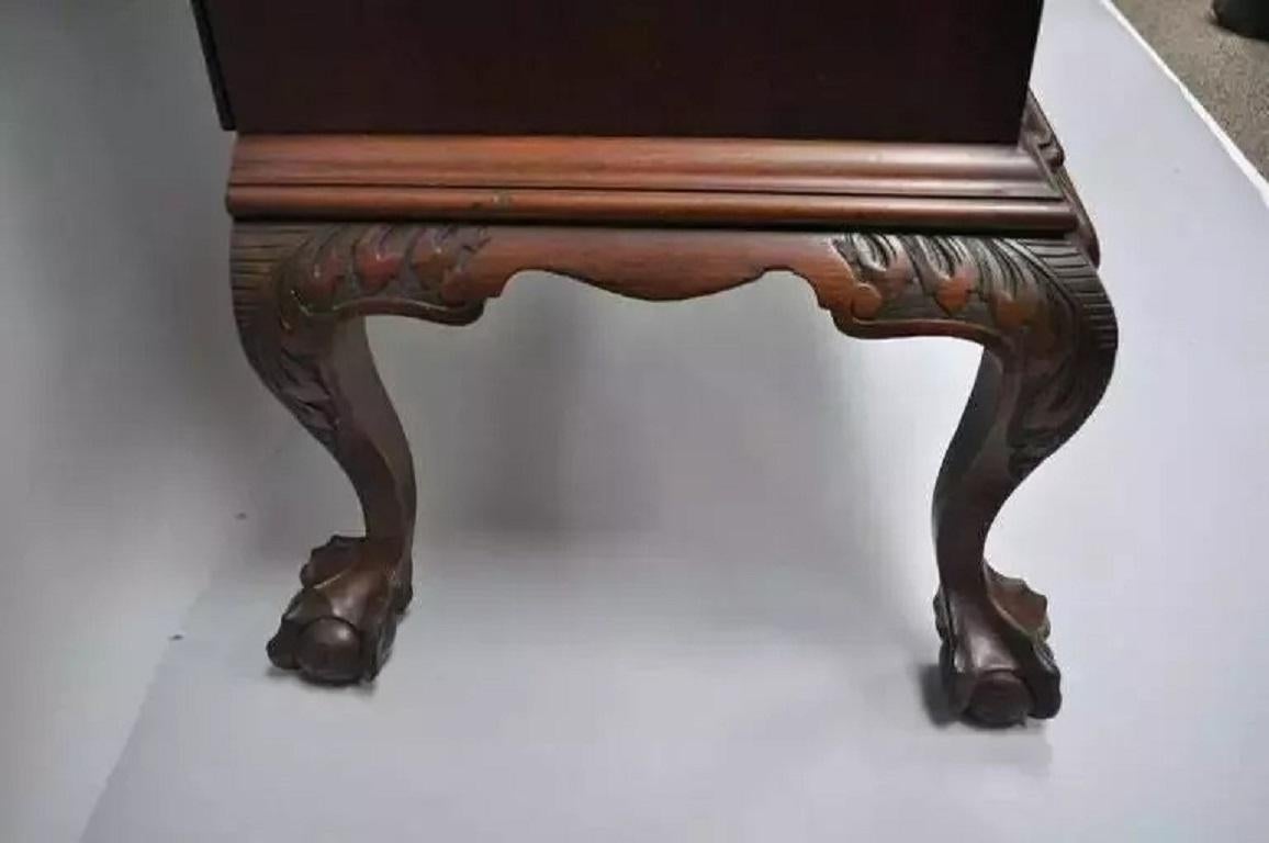 Georgian Chippendale Style Mahogany Block Front Shell Carved Secretary Desk For Sale 1
