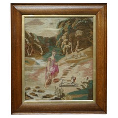 GEORGIE CIRCA 1820 SOIE & LAINE STUMPWORK STYLE EMBROIDERY TAPESTRY PICTURE