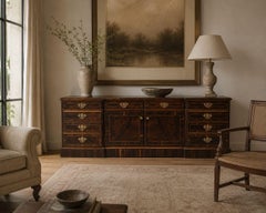 Georgian, Circassian Walnut, Burlwood, Brass, Sideboard, USA, 1980s