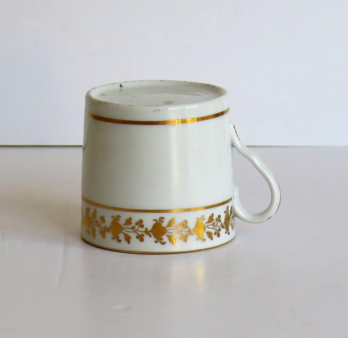 Georgian Coalport Porcelain Coffee Can Hand Gilded Pattern, English circa 1807 For Sale 8