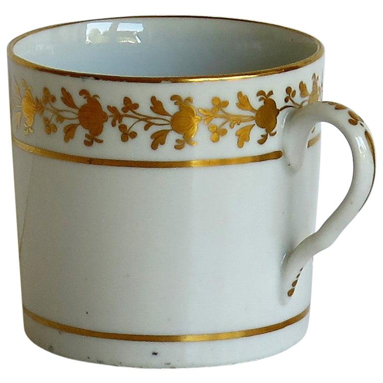 Boîte à café géorgienne en porcelaine de Coalport Porcelain, motif doré à la main, anglais circa 1807
