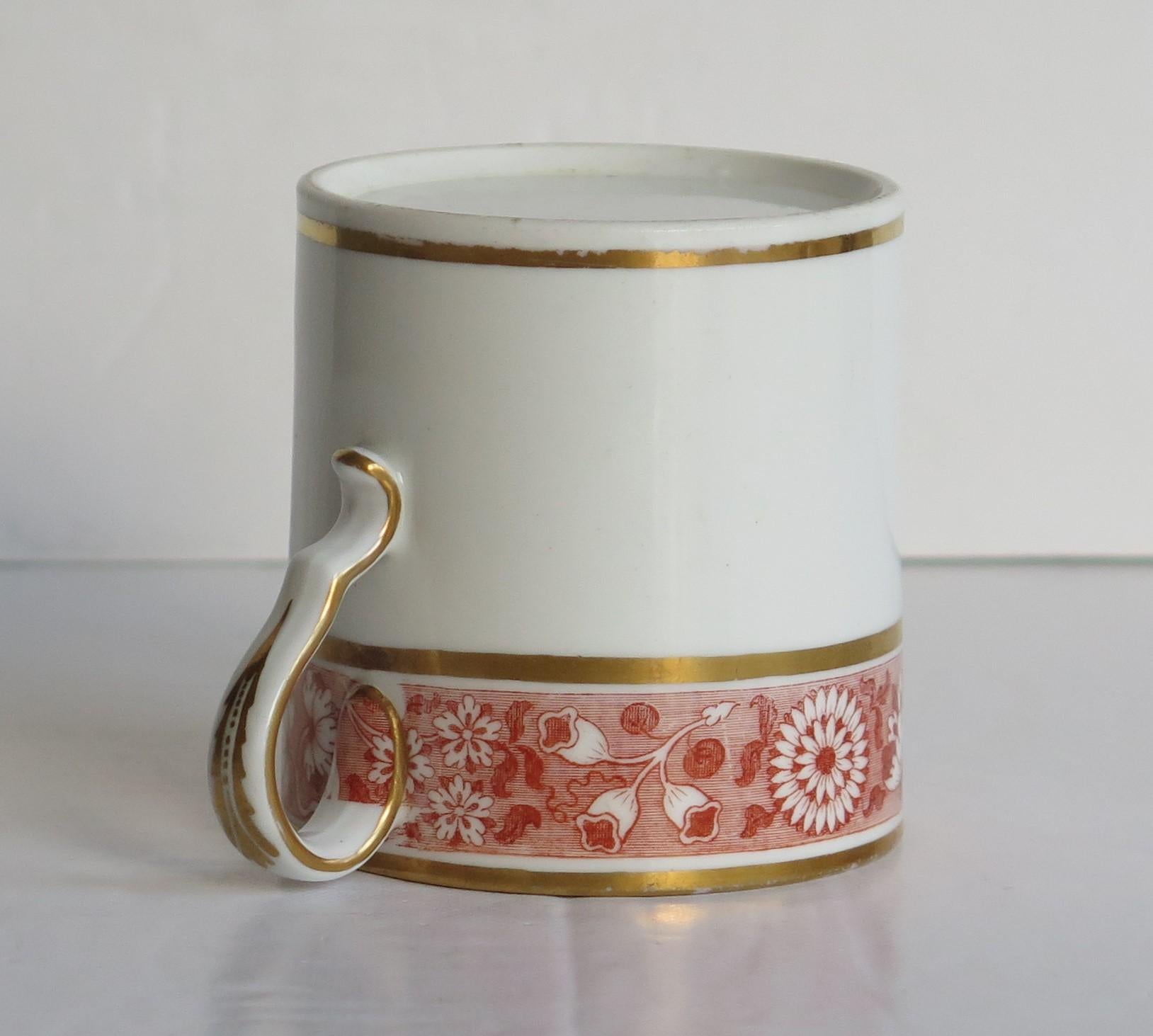 Canne à café Spode géorgienne en porcelaine à motif de feuilles florales dorées, vers 1810 en vente 4