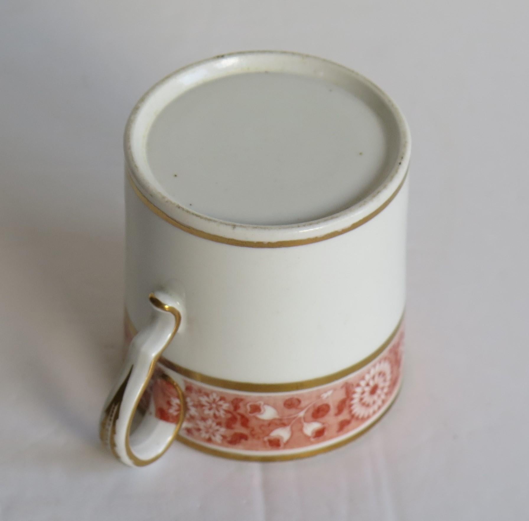 Canne à café Spode géorgienne en porcelaine à motif de feuilles florales dorées, vers 1810 en vente 5