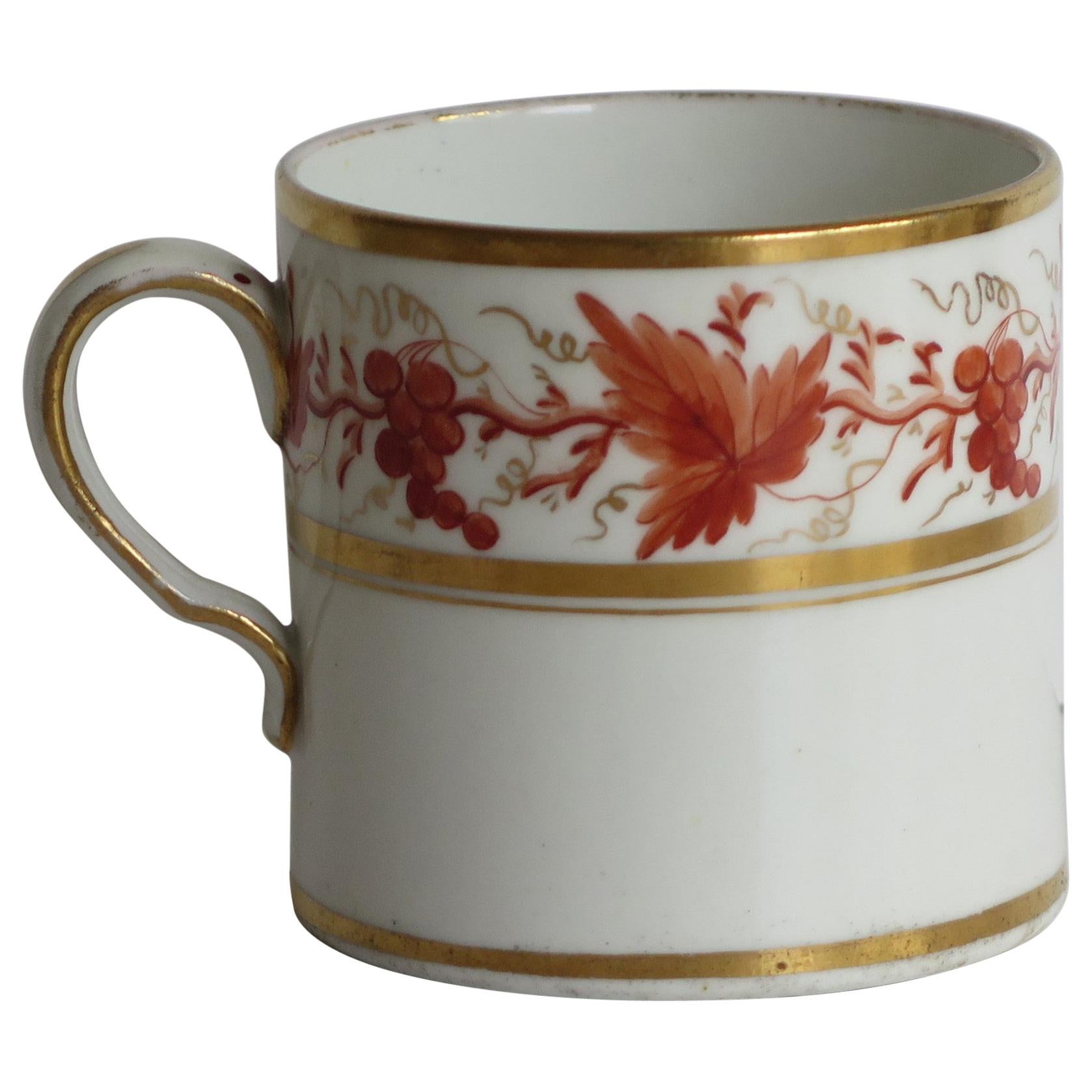 Georgian Coffee Can Porcelain Hand Painted Trailing Vine Pattern, circa 1805