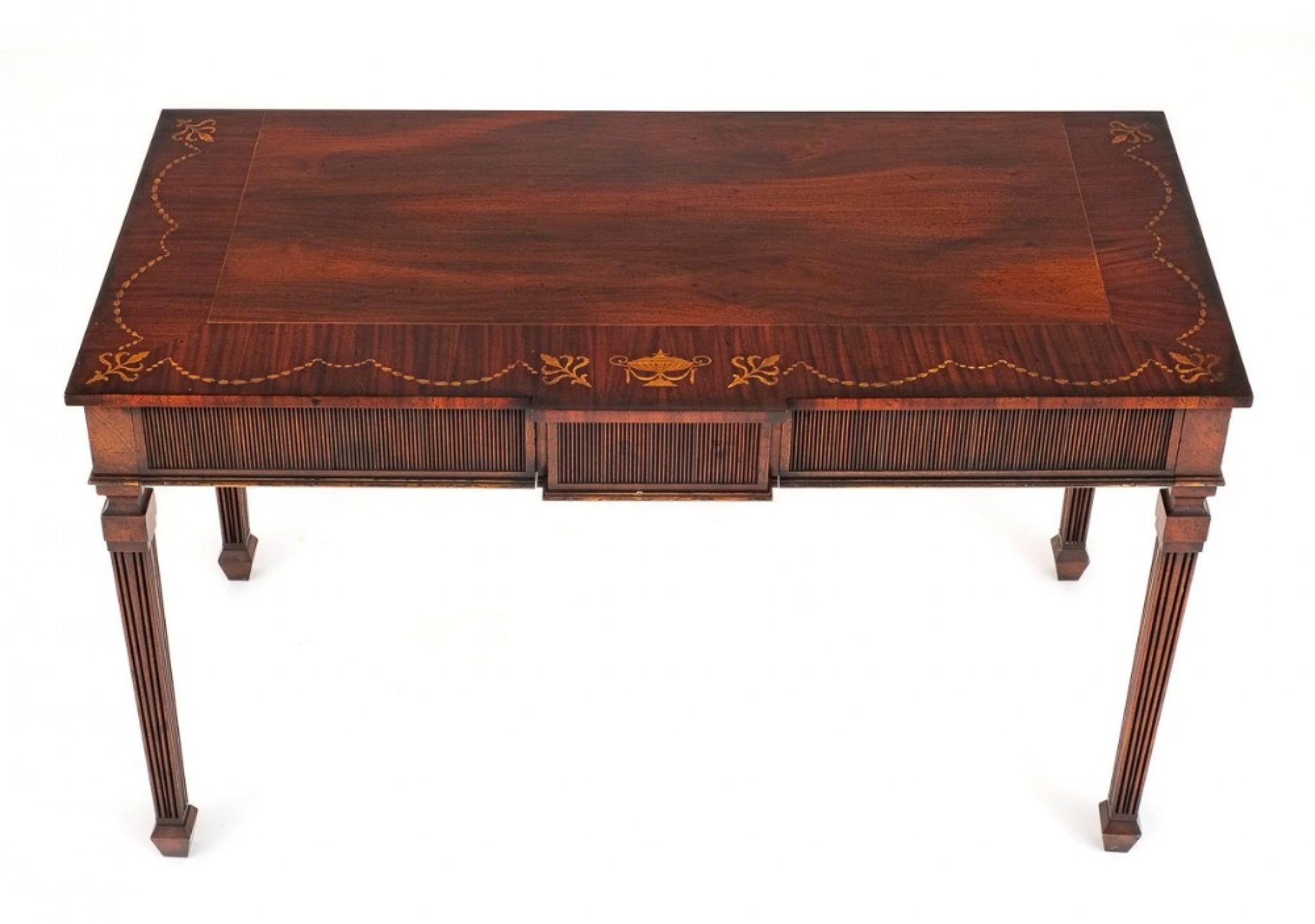 Mid-20th Century Georgian Console Table Mahogany Revival Inlay For Sale