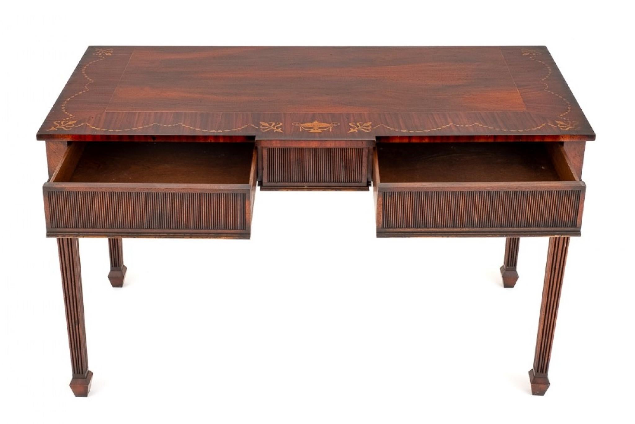 Georgian Console Table Mahogany Revival Inlay For Sale 5