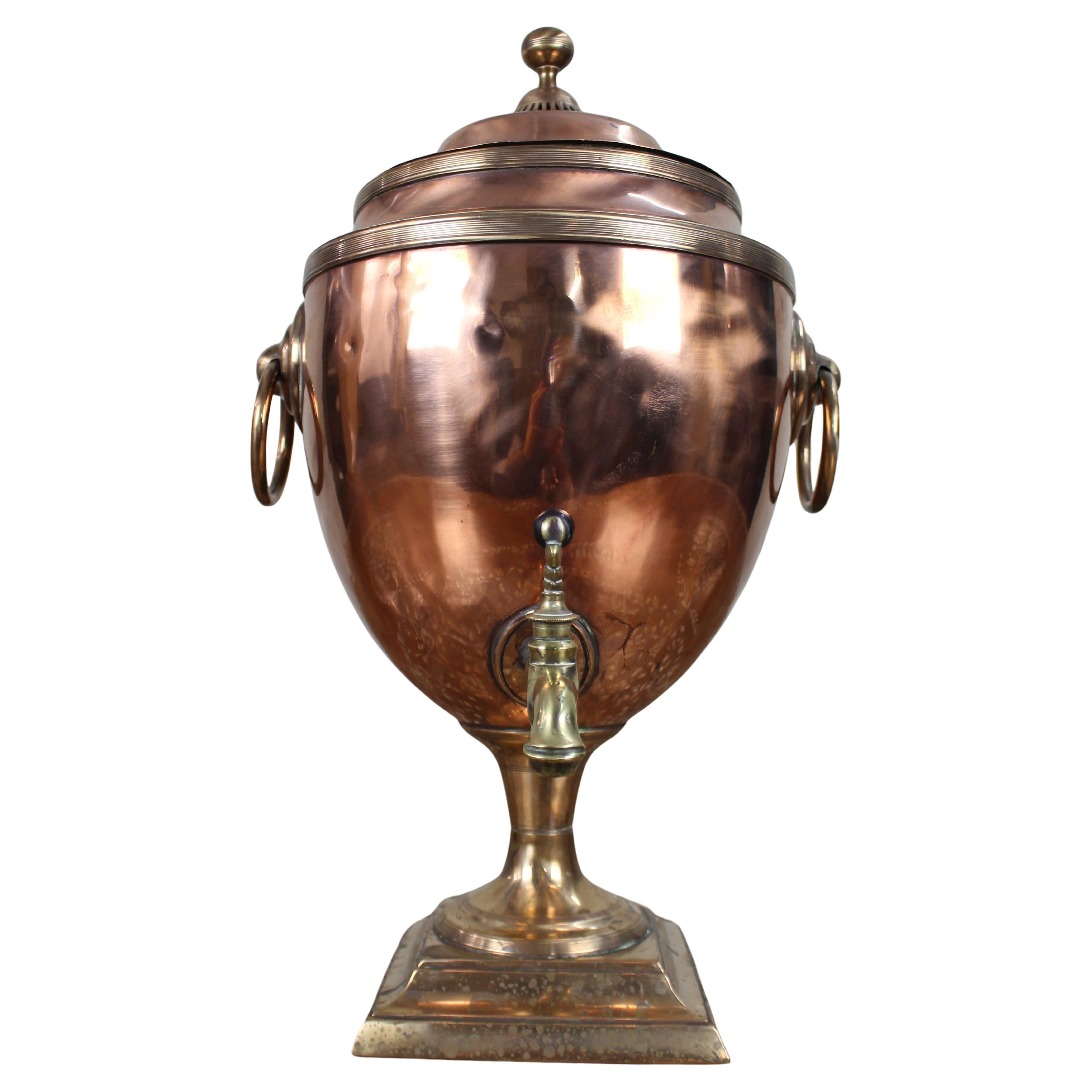 Samovar georgiano in rame e ottone del 1810 circa
