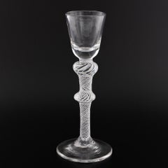 Georgian Cordial glass with Opaque Twist Stem c1760