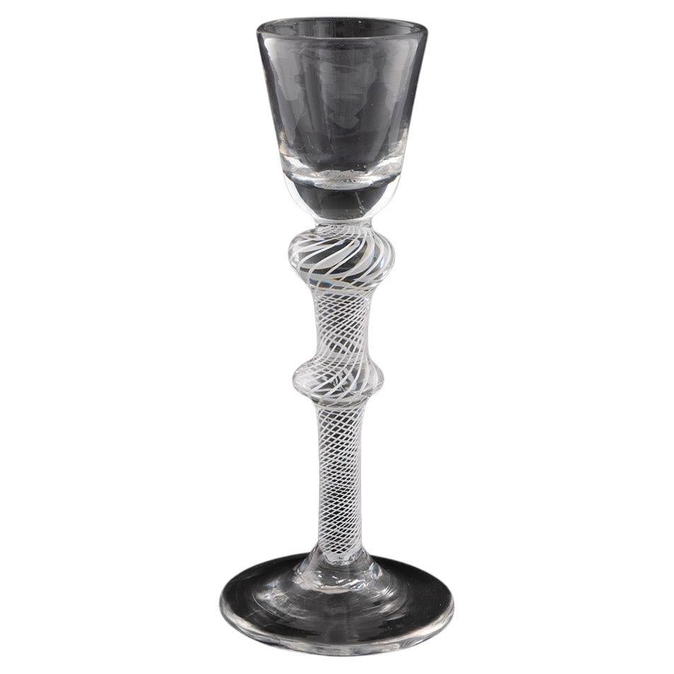Vaso cordial georgiano con tallo retorcido opaco c1760
