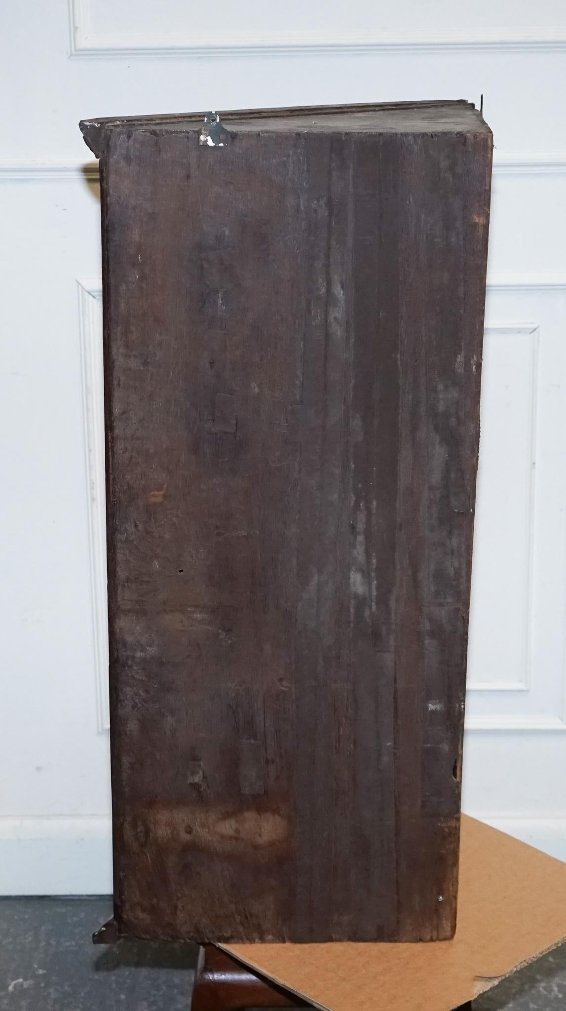 GEORGiAN CORNER HANGING DISPLAY CABINET BOOKCASE GLAZED DOOR DRAWER INSIDE For Sale 8