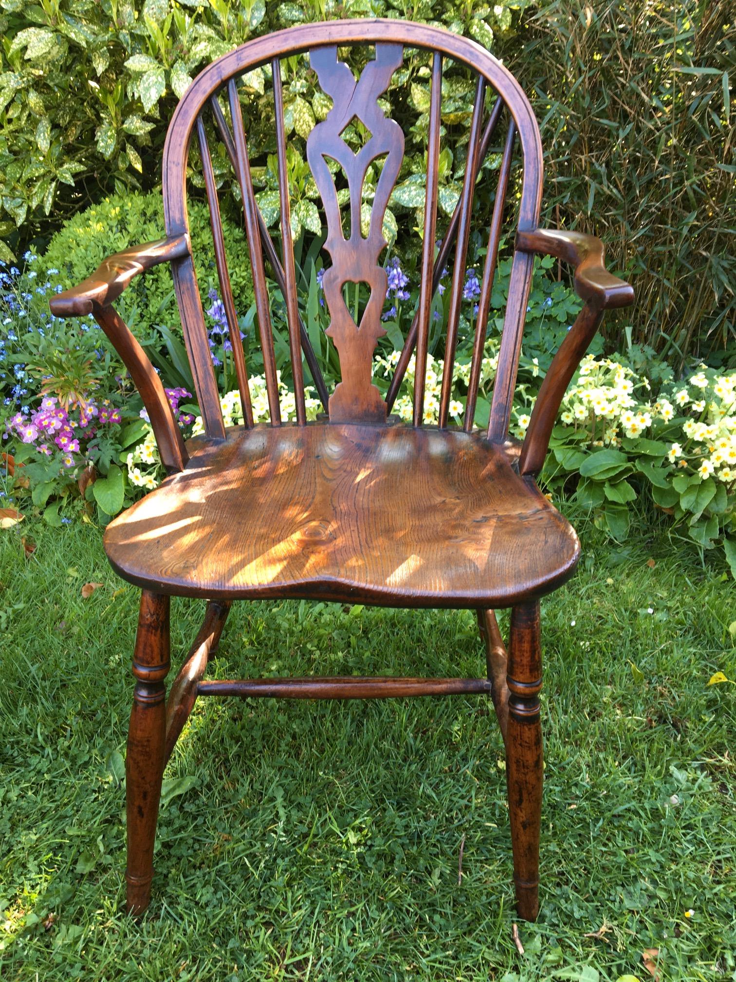 Hand-Carved  Georgian Country Armchair, English, circa 1800 For Sale