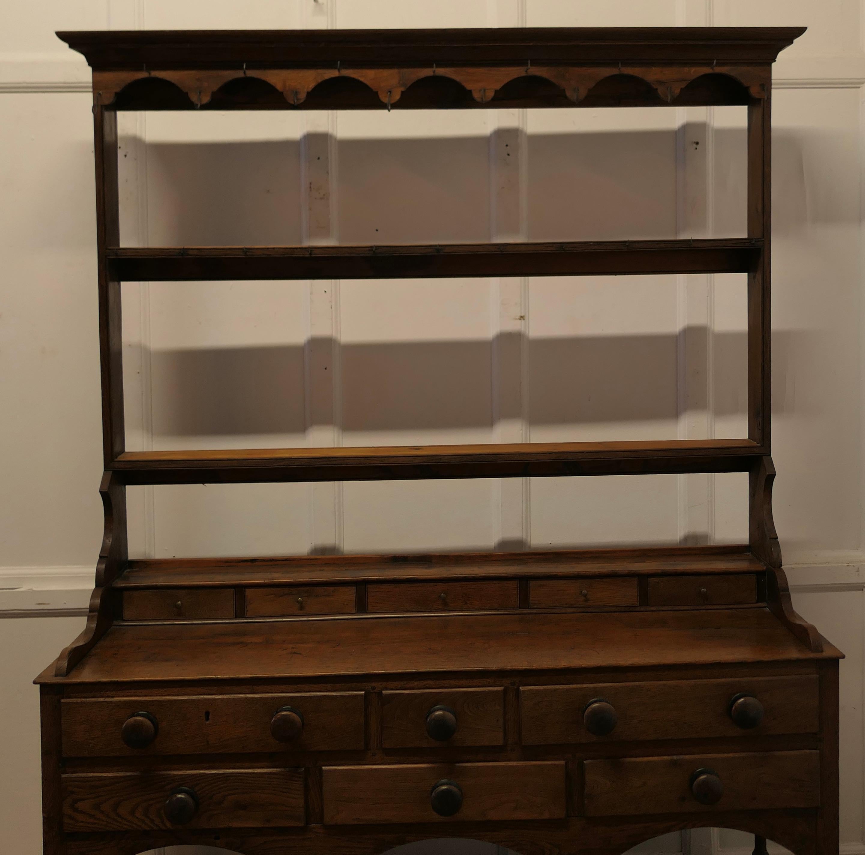 18th Century and Earlier Georgian Country Oak Cottage Dresser    For Sale