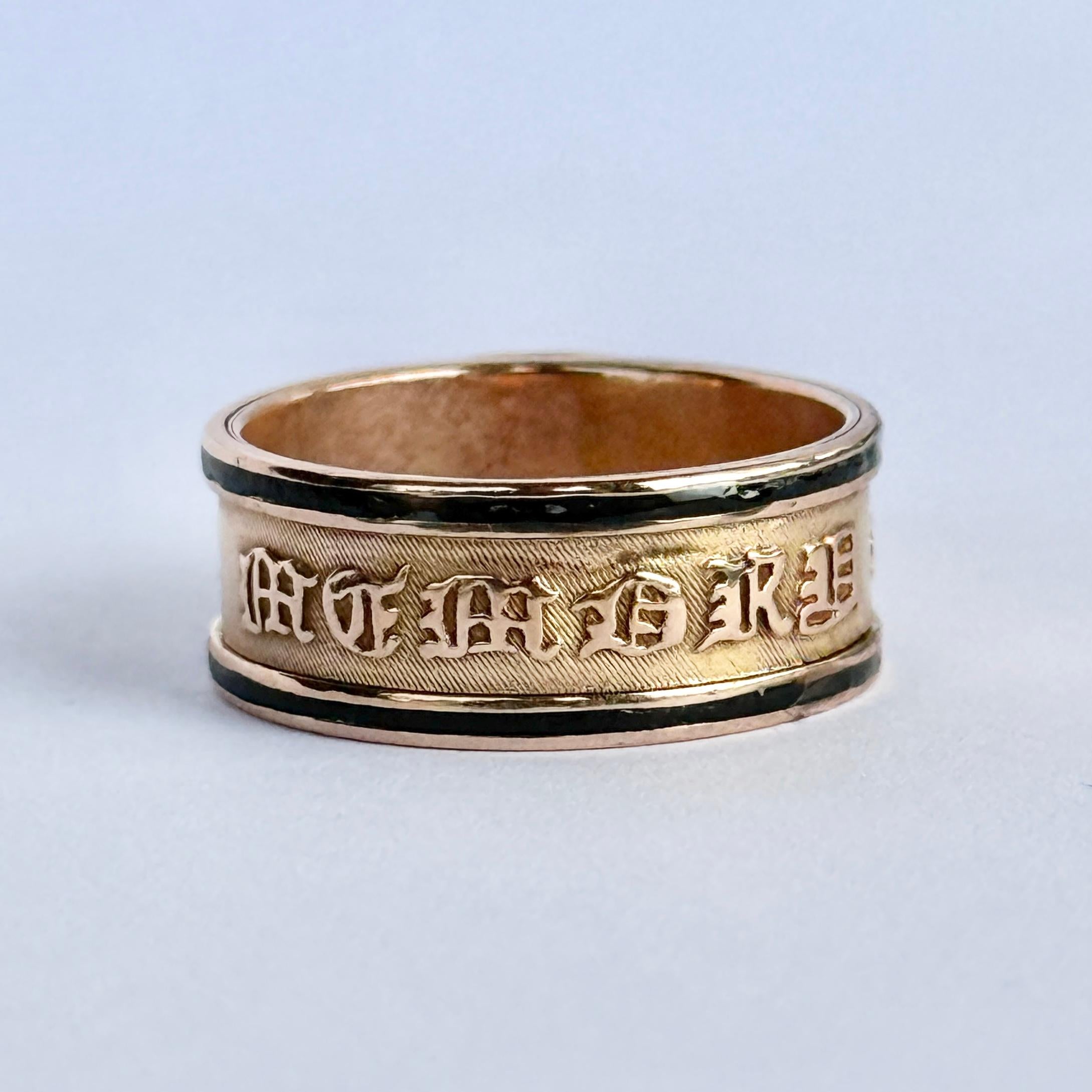 Georgisches Kristall und Emaille 18 Karat Graviertes Gedenkband im Angebot 2