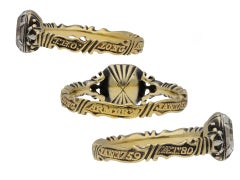 Georgian crystal and enamel memorial ring, circa 1759.