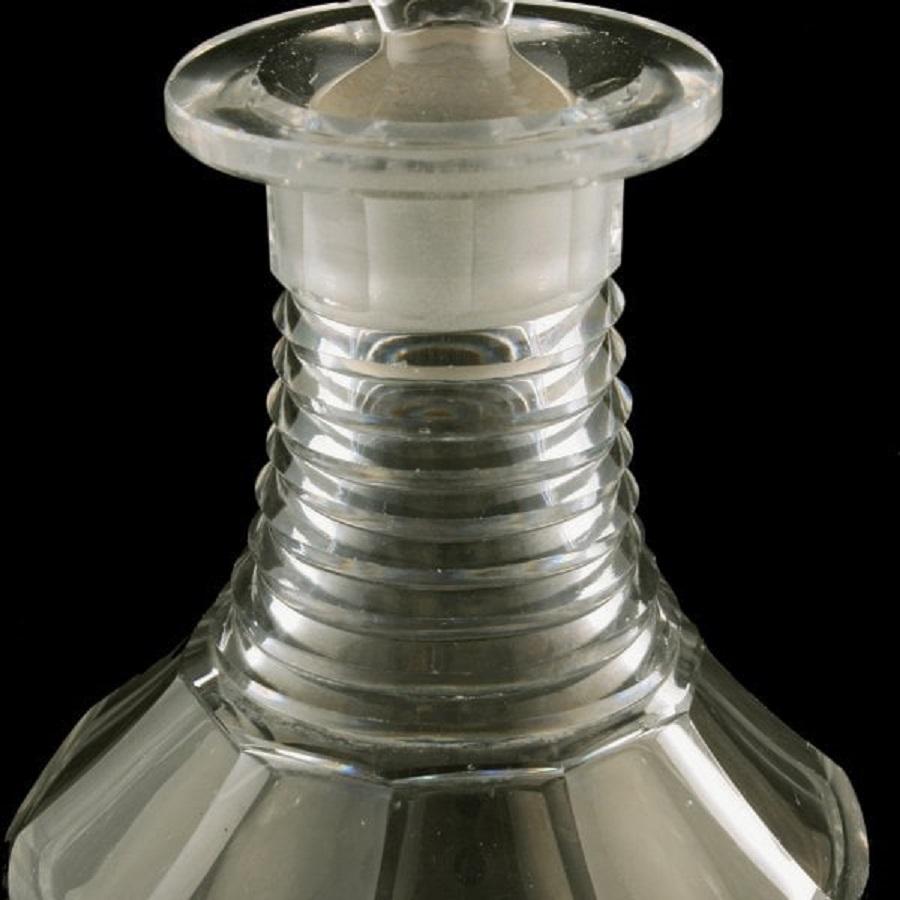 European Georgian Cut Glass Decanter, 19th Century For Sale