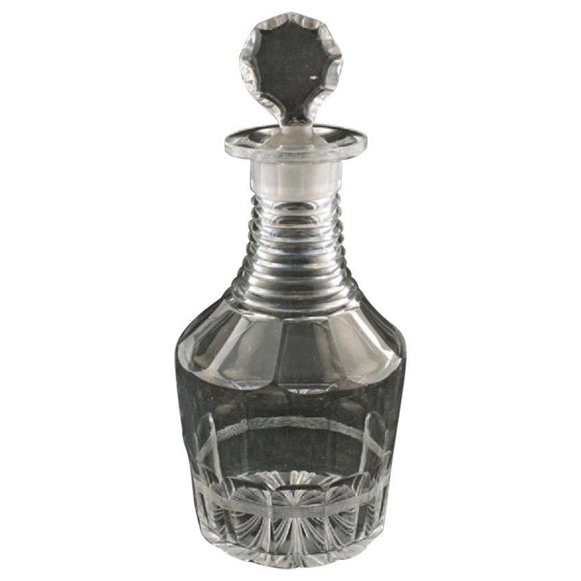 Georgian Cut Glass Decanter, 19th Century For Sale