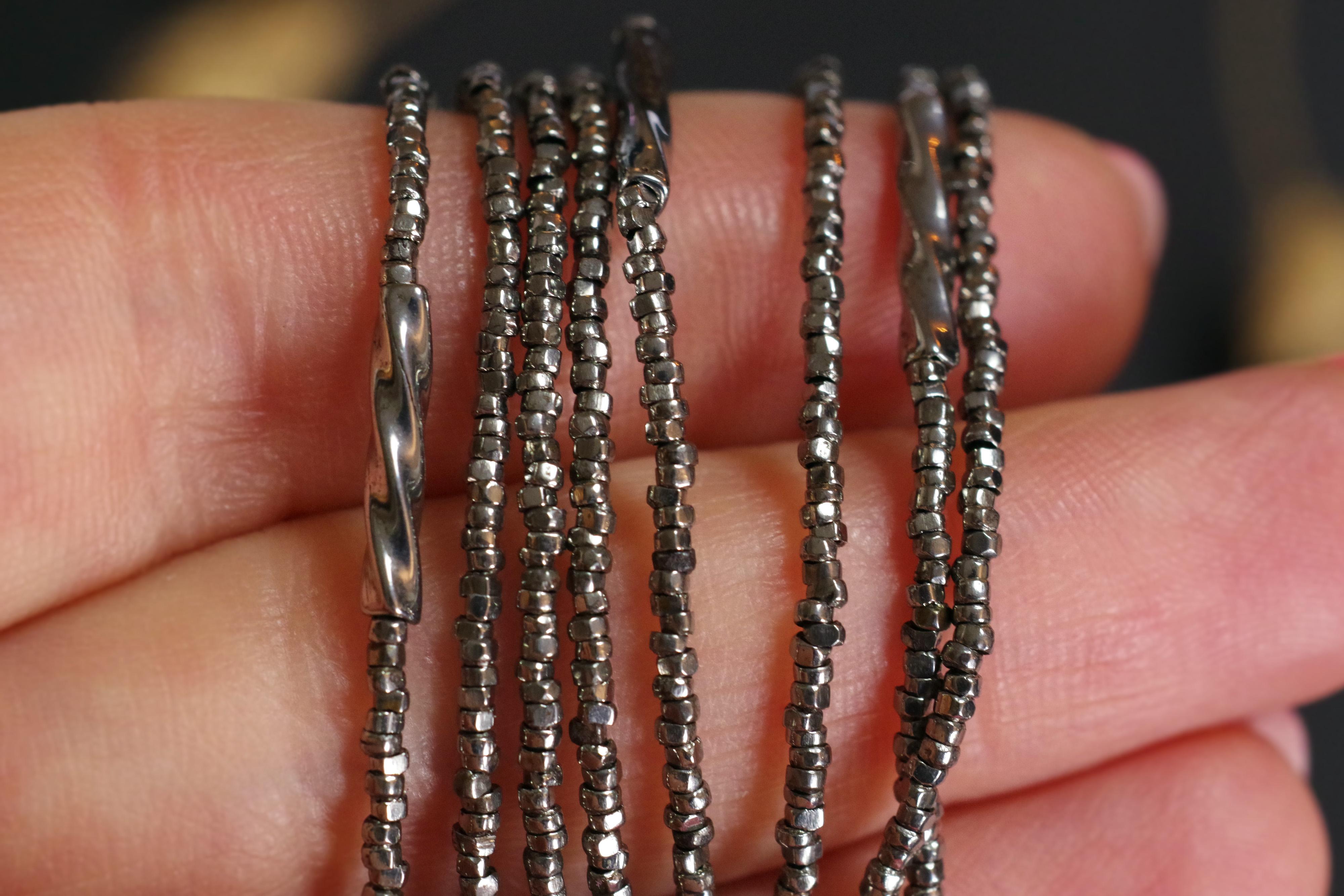 Women's Georgian Cut Steel Polished Bracelet For Sale