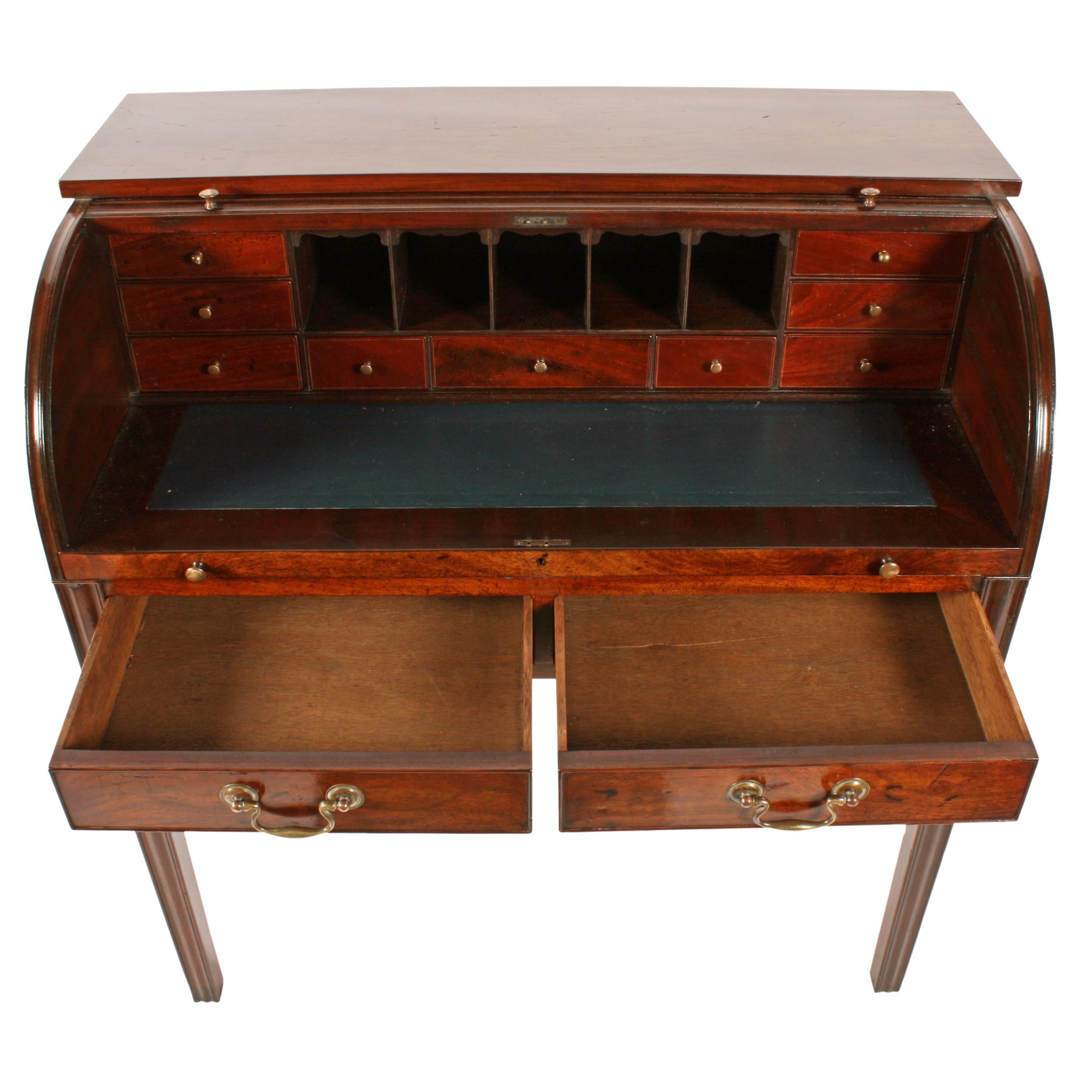 Mahogany Georgian Cylinder Desk by Gillows For Sale