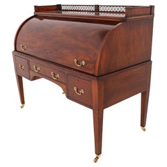 Georgian Cylinder Desk Period Antique Mahogany Roll Top