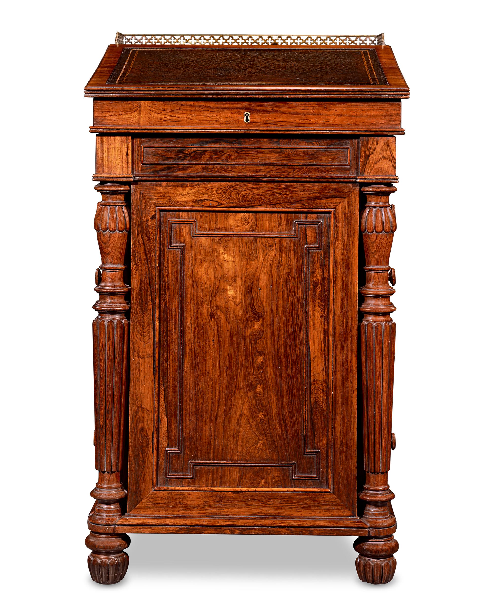 Leather Georgian Davenport Desk Attributed to Gillows For Sale