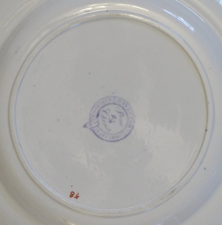 Georgian Davenport Ironstone Dinner Plate in Rare Pattern 58, Circa 1815 For Sale 5