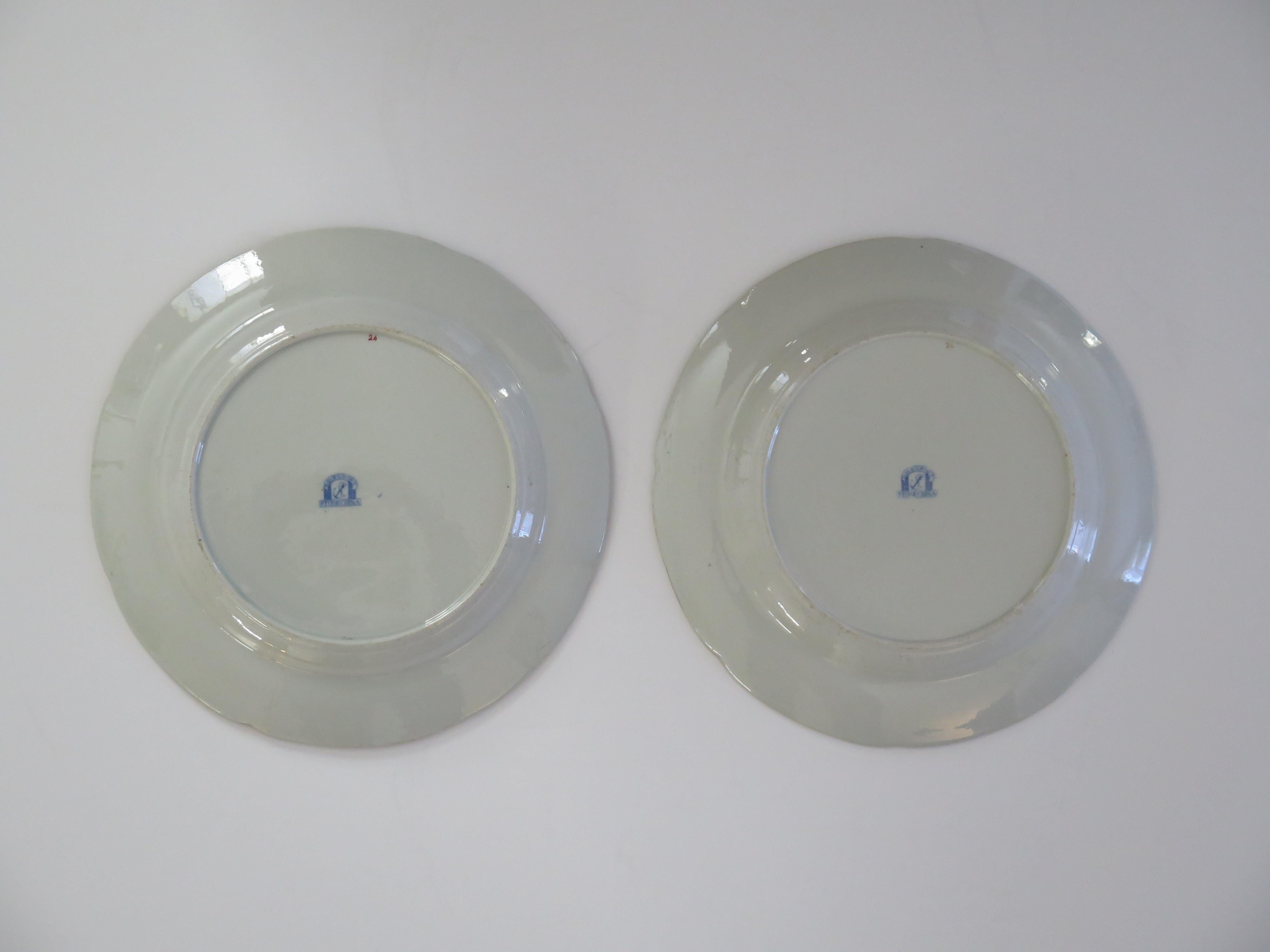 Georgian Davenport PAIR of Side Plates in Stork Ptn No 24 Ironstone, circa 1815 For Sale 9