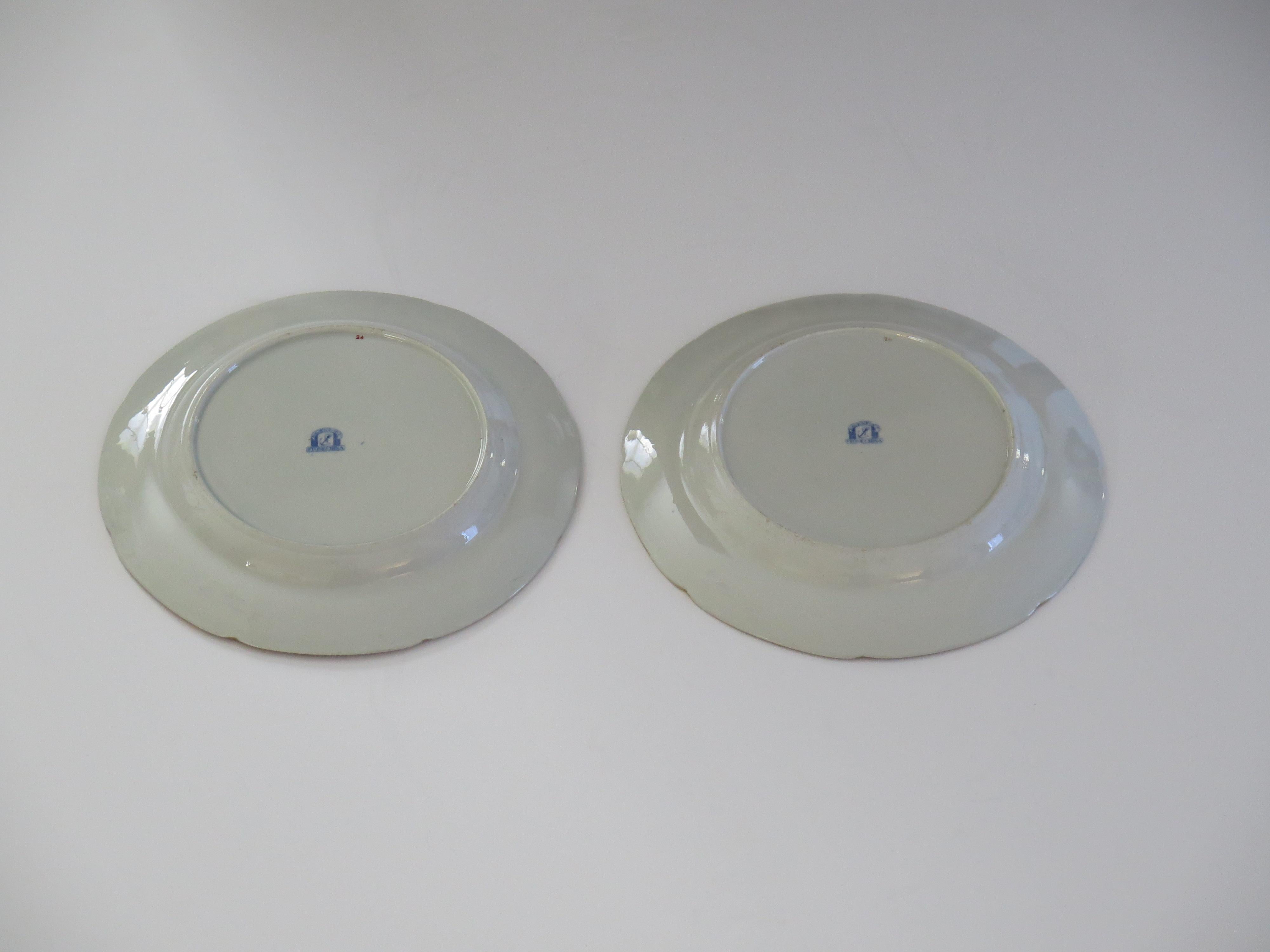 Georgian Davenport PAIR of Side Plates in Stork Ptn No 24 Ironstone, circa 1815 For Sale 10