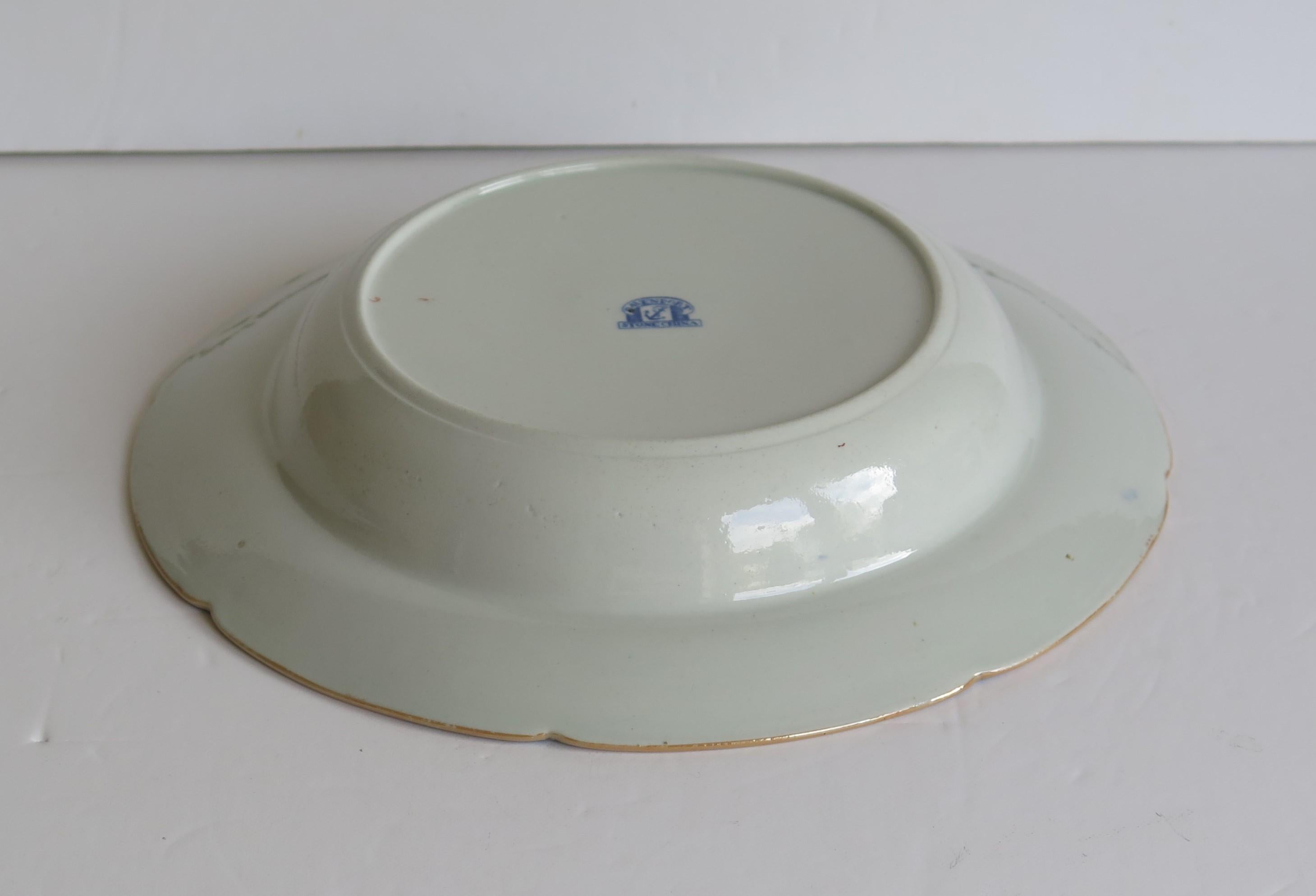 Hand-Painted Georgian Davenport Soup Bowl or Plate Ironstone in Flying Bird Ptn, circa 1815