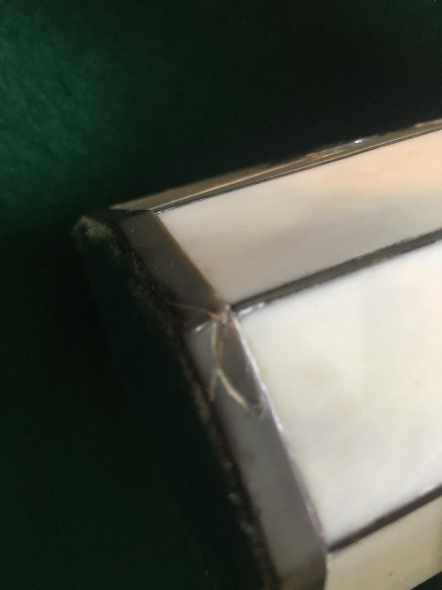 Georgian Decagonal Ivory, Tortoiseshell & Silver Tea Caddy w/ Tented Top 18thc For Sale 6