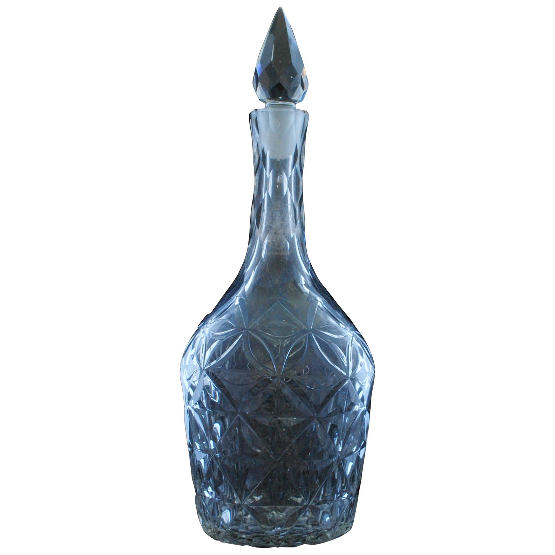 Georgian Decanter Indian Club Shape, Bohemia, circa 1770 For Sale