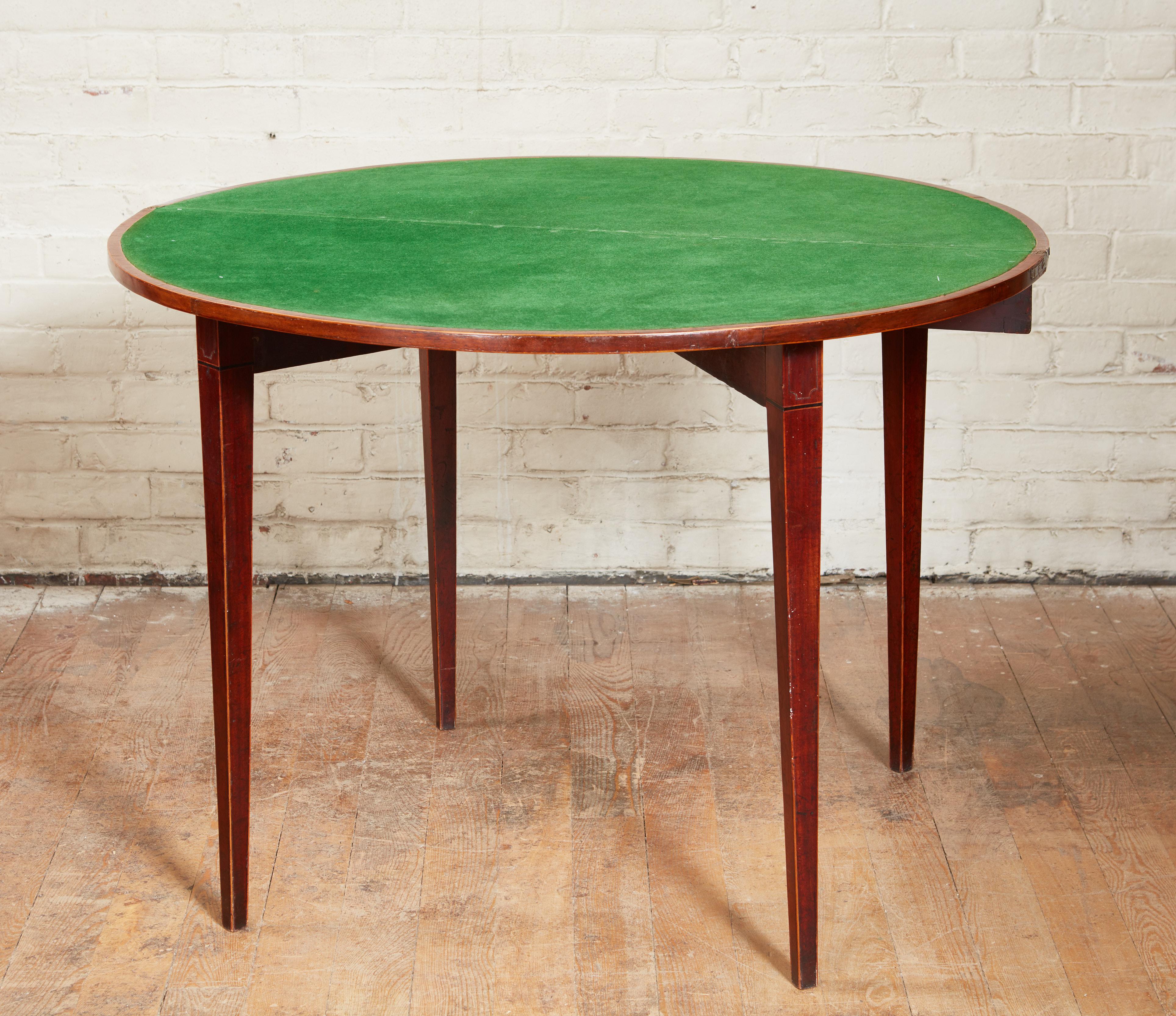 Ebony Georgian Demilune Card Table For Sale