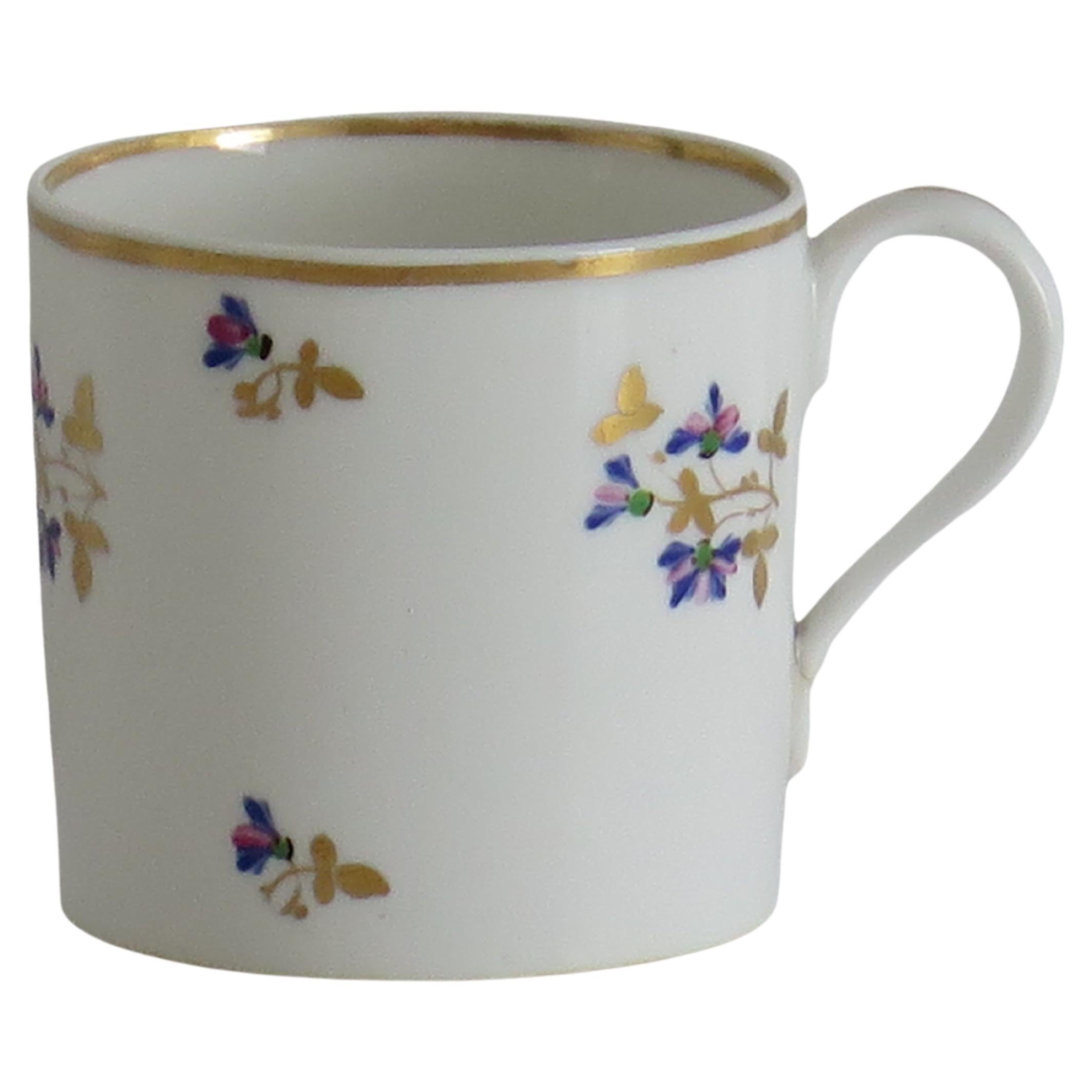 Georgian Derby Coffee Can Chantilly Sprigs gilded Pattern 129, circa 1810 For Sale